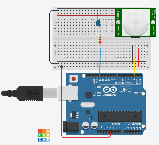 Diagrama de conexión del sensor de movimiento PIR